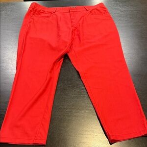 Vibrant Red Cropped Pants